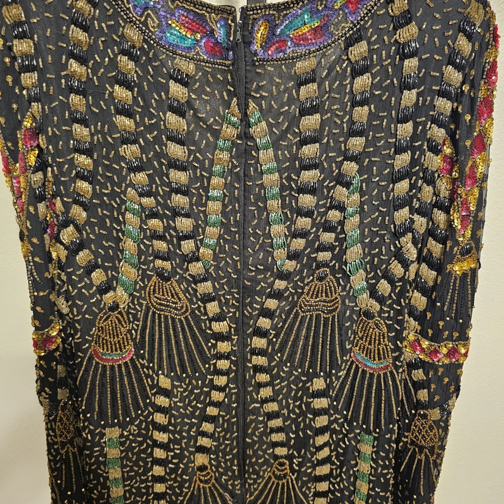 Vibrant Beaded Long Sleeve Dress - Picture 11 of 11